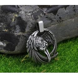 GuoShuang Norse Vikings OdinS Ravens Pendant Necklace Huginn And Muninn Jewelry