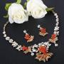EVER FAITH Lovely Carp Wave Austrian Crystal Necklace Earrings Set