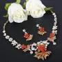 EVER FAITH Lovely Carp Wave Austrian Crystal Necklace Earrings Set EVER FAITH Lovely Carp Wave Austrian Crystal Necklace Earrings Set