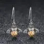 SLUYNZ 925 Sterling Silver Queen Bee Dangle Earrings for Women Teen Girls Cute Crystal Bee Earrings SLUYNZ 925 Sterling Silver Queen Bee Dangle Earrings for Women Teen Girls Cute Crystal Bee Earrings