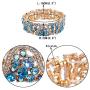 EVER FAITH Austrian Crystal Art Deco Wave Bridal Elastic Stretch Bracelet