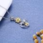 Sunflower Necklace You are My Sunshine - 925 Sterling Silver Heart Sun Flower Daisy Pendant Neckalce Jewelry Gift for Women Girl Wife Daughter Sister