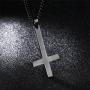 PAURO Mens Stainless Steel Inverted Cross Necklace Pendant with Chain 22 Inches, Black Gold Silver