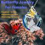 Sterling Silver Butterfly Pendant Neacklace with Crystal from Swarovski, Butterfly Jewelry Gift for Her
