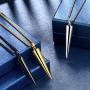 Beautlace Cone Necklace Silver/18K Gold/Black Gun Plated Geometric Pendant Minimalist Jewelry for Men and Women KP0098