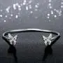 Greendou Fashion Jewelry 925 Sterling Silver Plated Double Butterflies Open Cuff Bangle Bracelet for Women and Girls Greendou Fashion Jewelry 925 Sterling Silver Plated Double Butterflies Open Cuff Bangle Bracelet for Women and Girls