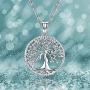 Odinstone Tree of Life Necklace, Sterling Silver Pendant for Women Girls, Best Jewelry Gifts for Mom/Wife/Grandma/Girlfriend(with Fine Gift Box)