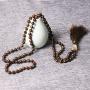 PNEIME Sandalwood Mala Beads 108 Necklace, Wood Mala Necklace, Hand Knotted Tibetan Wooden Prayer beads, Japa Mala Meditation Beads Yoga Necklace