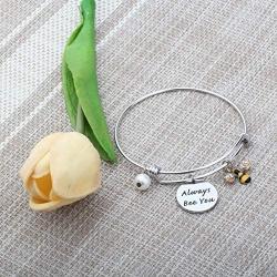 BAUNA Honey Bee Keychain Bee Yourself and Love Who You are Bumble Bee Charm Insect Key Chain Bee Jewelry Inspirational Graduation Bee Gift