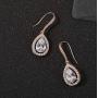 SWEETV Teardrop Wedding Earrings for Brides, Bridesmaids, Cubic Zirconia Dangle Earrings for Prom, Party, Formal Occasion