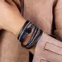 FANCY SHINY Leather Wrap Bracelet Boho Cuff Bracelets Crystal Bead Bracelet with Magnetic Clasp Jewelry Gifts for Women Teen Girls