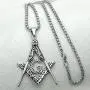 Ahappy-Gold Filled Sculpture Freemasonry Masonic Mason Pendant Necklace 19.68'' 23.6'' 27.55'' 31.5'' N282