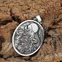 Wolf Necklace for Men, Howling Wolf Moon Necklace, Norse Viking Wolf Head Pendant Necklace with 23.6” Chain, Celtic Wolf Totem Amulet Necklace, Punk Animal Wolf Jewelry Gift for Men Boys