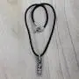NOVICA Mens .925 Sterling Silver Pendant Necklace with Black Leather Cord, 20'', Bold Dragon