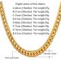 U7 Men Women 18K Gold Plated Necklace with Gift Box 18KGP Stamp Hip Hop Jewelry 4 Colors 6MM-9MM Wide Snake Curb Link Chain,Length 18 Inch-32 Inch,Custom Text Engravable
