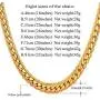 U7 Men Women 18K Gold Plated Necklace with Gift Box 18KGP Stamp Hip Hop Jewelry 4 Colors 6MM-9MM Wide Snake Curb Link Chain,Length 18 Inch-32 Inch,Custom Text Engravable