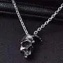 Punk Style Cool Mens Women Stainless Steel Skeleton Halloween Skull Coffin Pendant Necklace