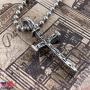 FORGIVEN JEWELRY Nail Cross Necklace Antique Silver Finish on Ball Chain