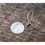Recycled Antique Pink Depression Glass Sterling Silver Botanical Collection Leverback Earrings