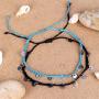 kelistom Waterproof Handmade Anklet Set for Women Bohemian Braided String Rope Bead Chain Ankle Bracelet Hawaii Adjustable Beach Foot Jewelry