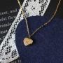 MVCOLEDY Jewelry 18 K Gold Plated Stainless Steel Heart of Gold Necklace, Handmande with North Star Zirconia Necklace Gift for Mom