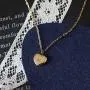 MVCOLEDY Jewelry 18 K Gold Plated Stainless Steel Heart of Gold Necklace, Handmande with North Star Zirconia Necklace Gift for Mom