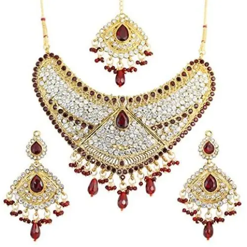 Touchstone Indian Bollywood Handcrafted Traditional Royal Mughal Kundan Polki Meenakari Enamel Colorful Wedding Designer Jewelry Long Necklace Set in Gold and Silver Tone for Women.