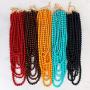 Multi Beaded Bubble Statement Necklace - Round Ball Chunky Drape Bib Collar Marbled, 7 Layer Long