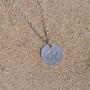 AOLO Personalized Birthstone Initial A Necklace Engraved Disc Danity Pendant Necklaces Silver