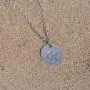 AOLO Personalized Birthstone Initial A Necklace Engraved Disc Danity Pendant Necklaces Silver
