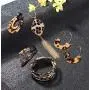 LOYALLOOK 4Set Leopard Jewelry Set Leopard Bracelet Acrylic Hoop Earring Statement Leopard Long Tassel Pendant Necklace for Women LOYALLOOK 4Set Leopard Jewelry Set Leopard Bracelet Acrylic Hoop Earring Statement Leopard Long Tassel Pendant Necklace for Women