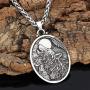Wolf Necklace for Men, Howling Wolf Moon Necklace, Norse Viking Wolf Head Pendant Necklace with 23.6” Chain, Celtic Wolf Totem Amulet Necklace, Punk Animal Wolf Jewelry Gift for Men Boys