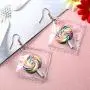 VEINTI+1 Funny Transparent Candy Bag with Fruit Design Creative Earrings for Women/Girls