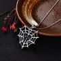 YL Spider Necklace 925 Sterling Silver Personality Tarantula Web Charms Pendant Cobweb Halloween Insect Jewelry