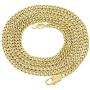 The Bling Factory 3mm Polished 14k Yellow Gold Plated Flat Cuban Link Curb Chain Necklace