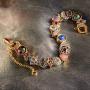 Sweet Romance Vintage Gold Silver Copper Victorian Bridal Antique Wedding Canterbury Slide Bracelet