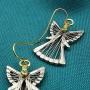 Silver Gold Two Tone Angel Dangle Earrings For Women Girls Christmas Gifts Alloy RareLove