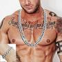 Mens 12MM 14MM 20MM Chains 18K Gold Plated CZ Fully Iced-Out Miami Cuban Necklace Bracelet Set