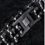Large Heavy Titanium Chain Bike Bicycle Bracelet Mens Jewelry Brush Black Stainless Steel Motorcycle Biker Bracelet 12/18/22mm