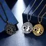 Beautlace Tree of Life Necklace Silver/18K Gold/Black Gun Plated Family Trees Pendant Charm Jewelry Gifts for Men/Women Girls