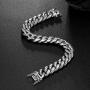 ROWIN&CO Mens Bracelet Heavy Big 316L Stainless Steel Cuban Chain Bracelet Jewelry Hip hop Wrist Link, 8 / 8.5 / 9 inchs