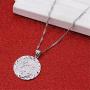 Silver Color Men Allah Pendant Necklace Link Round Fashion Allah Chain Jewelry