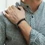 JBANS Hematite 486 Healing Stones Beaded Stretch Bracelet 2 Size for Men. Good Luck Therapy Bracelets. Strong Elastic Sring