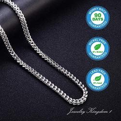 Jewelry Kingdom 1 Chain Necklace for Men and Women 3MM 6MM Polish Stainless Steel Wheat Curb Link Foxtail Chain for Pendants 20inches 24inches