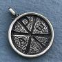 CHI-RHO Constantine Christian Jewelry Monogram Christogram XP Cross Chirho Jesus Christ name bible verse JN8:12 pewter Mens Pendant Necklace Protection Amulet Lucky Charm Medallion Silver ball Chain