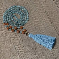 Self-Discovery Prayers Rudraksha 108 Japa Mala Meditation Beads Yoga Necklace with Tassel
