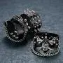 Aroncent 3pcs Black Metal Spike Studded Bracelet Goth Punk Rock Biker Costume Wide Strap Leather Bracelet Set Chain Halloween Wristband for Women Men Aroncent 3pcs Black Metal Spike Studded Bracelet Goth Punk Rock Biker Costume Wide Strap Leather Bracelet Set Chain Halloween Wristband for Women Men