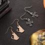 Halloween Drop Cross Earrings Gifts for Women Girl Her Ladies Teen 2 Pair Stainless Steel Dangle Earrings for Daughter Mom Student Coworker Friend on Christmas Birthday Costume Party Jewelry Set