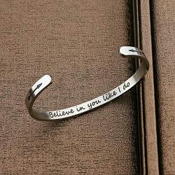 Ribukat Inspiration Bracelet Believe in You Like I Do Bracelet Encouragement Gifts for Friend Family Member Jewelry Inspirational Message Bracelet for Women Teens