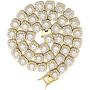 JINAO 10MM 18k Gold Plated Iced out Jumbo Square Sparkling Cluster Cubic Zirconia Tennis Link Chains for Men